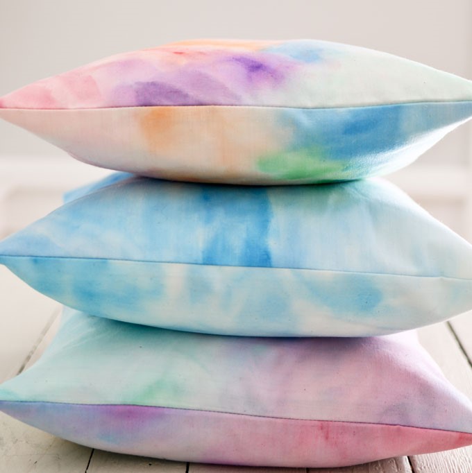 Painted watercolor pillows 